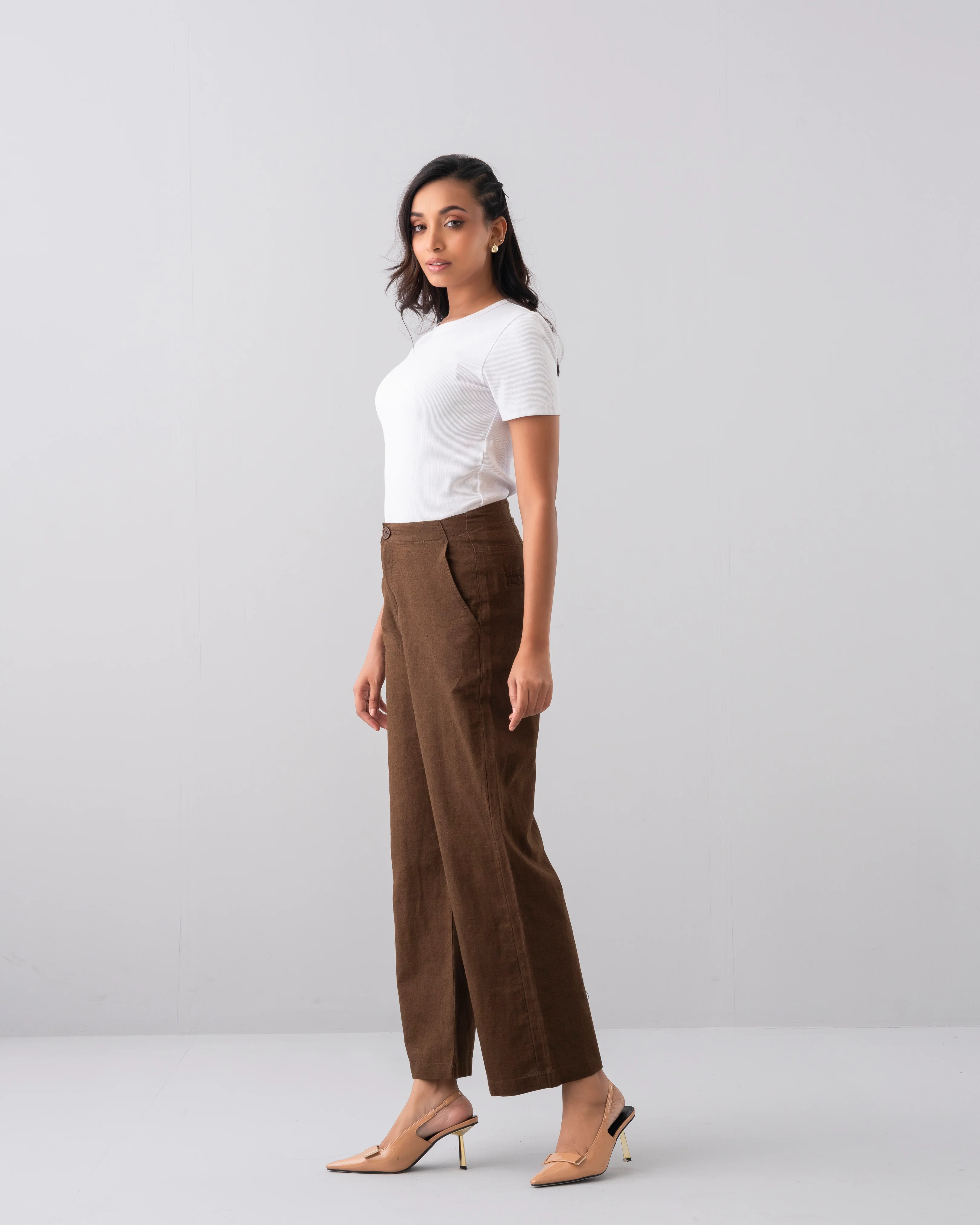 Embroidered Wide-Leg Twill Bottom - Image 3