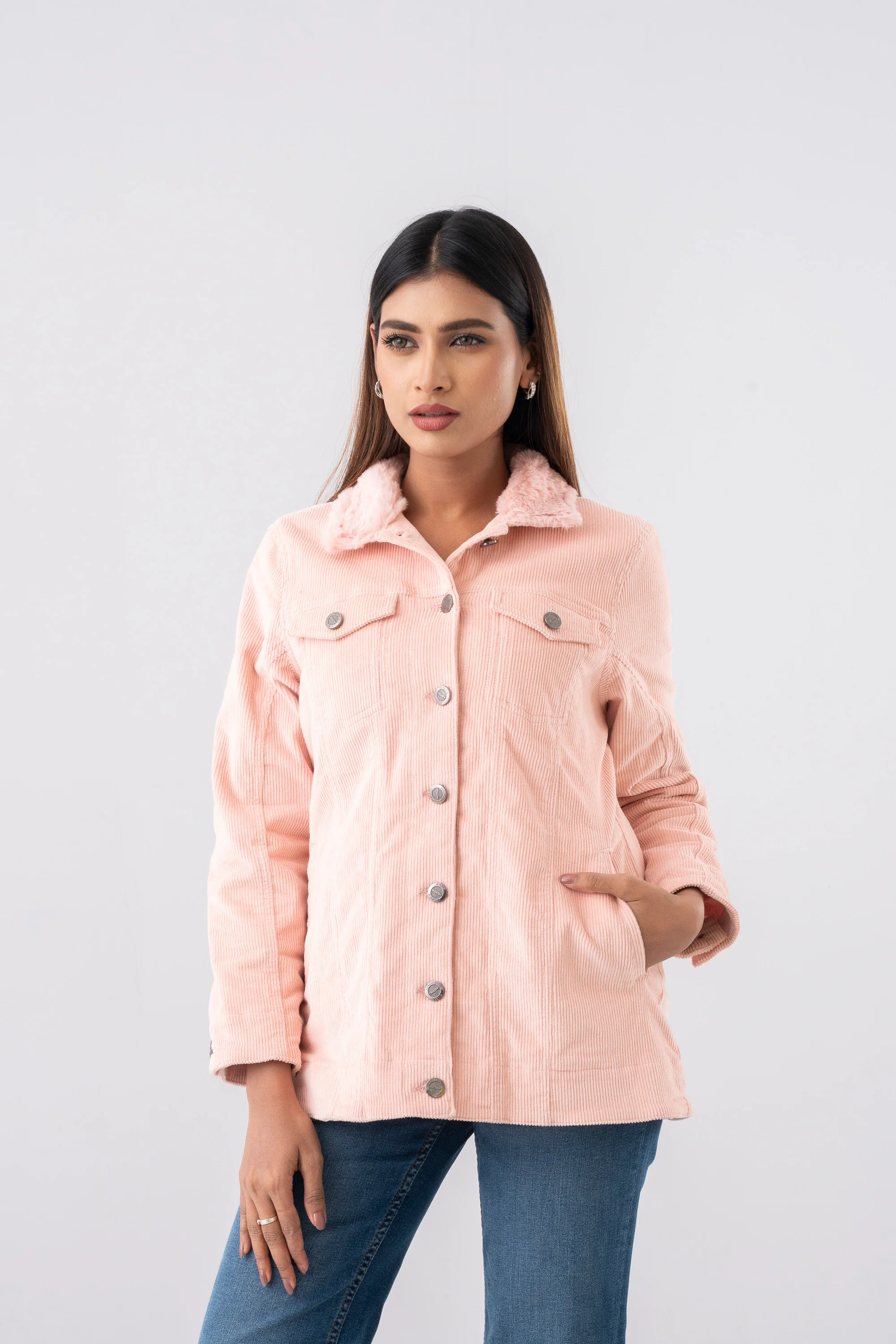 Regular Fit Corduroy Jacket - Image 2