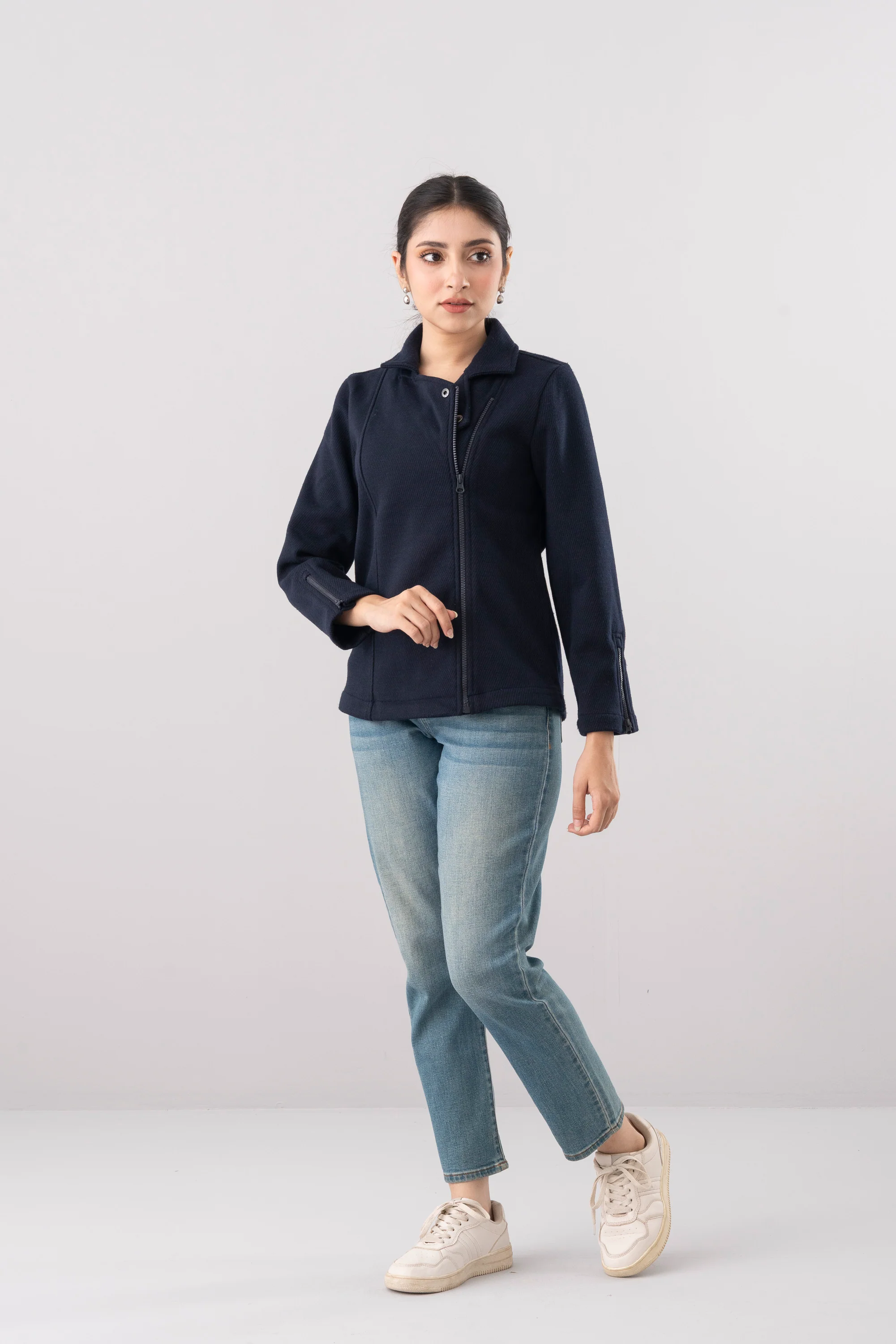 Regular Fit Double-Breasted Twill Jacket