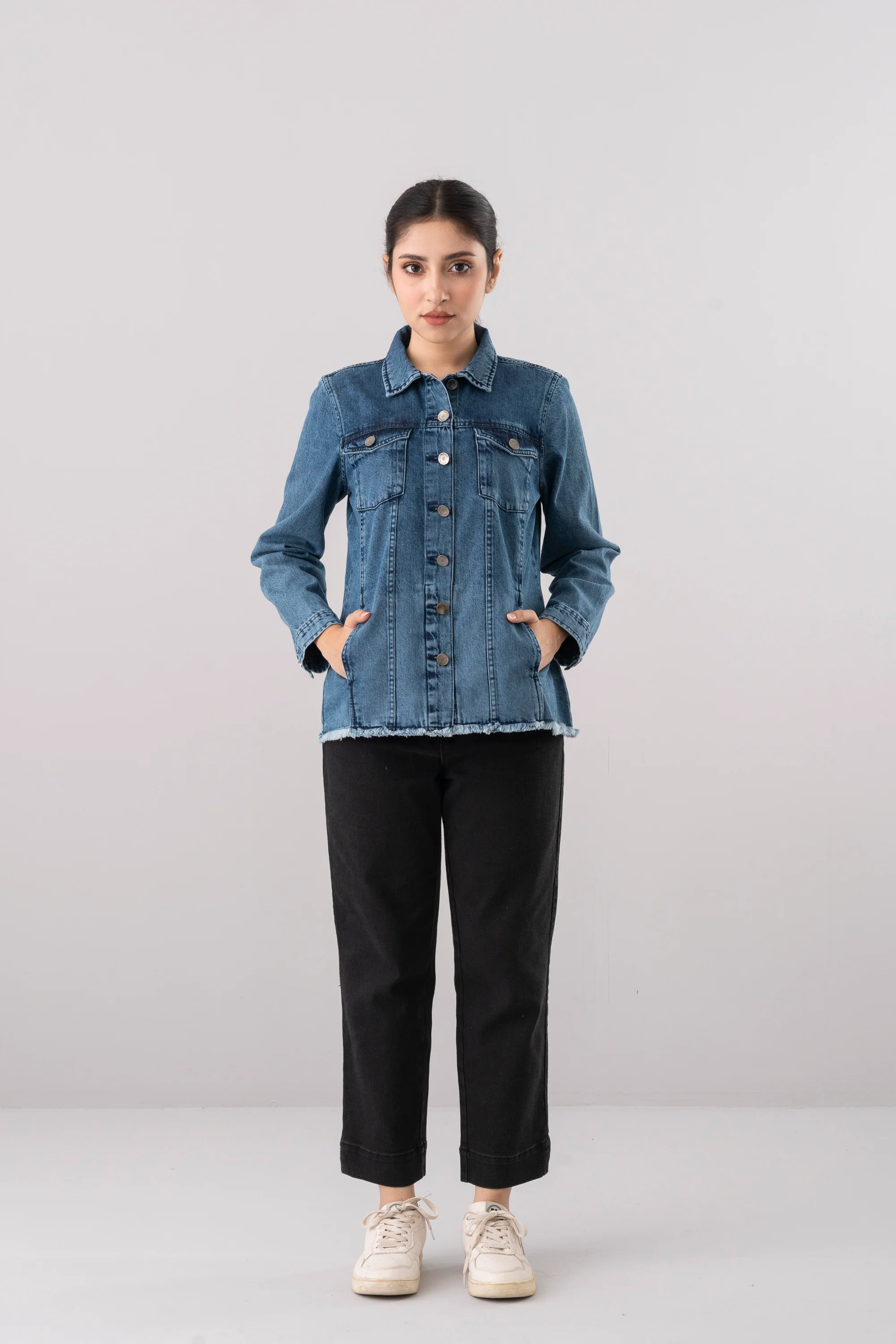 Regular Fit Mid-Washed Denim Jacket