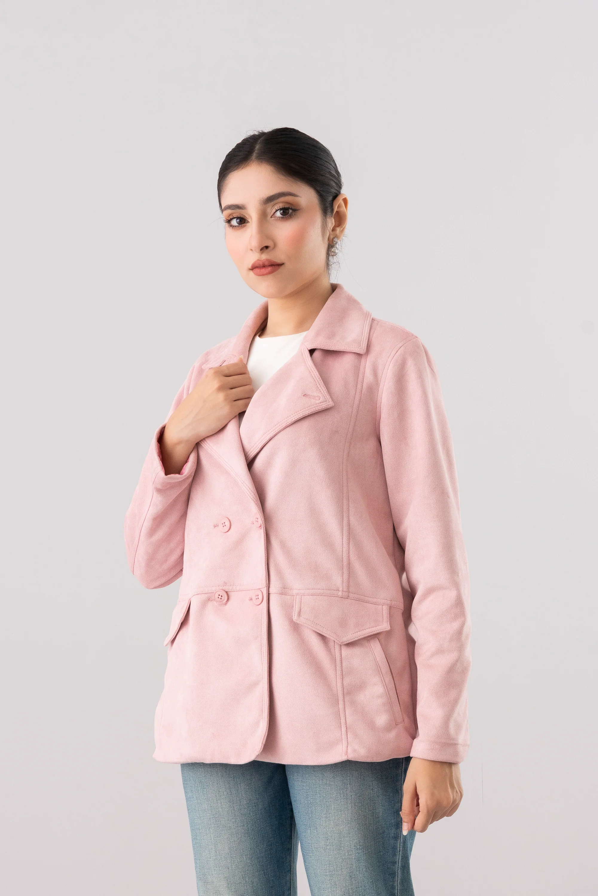 Double-Breasted Suede Jacket - Image 2
