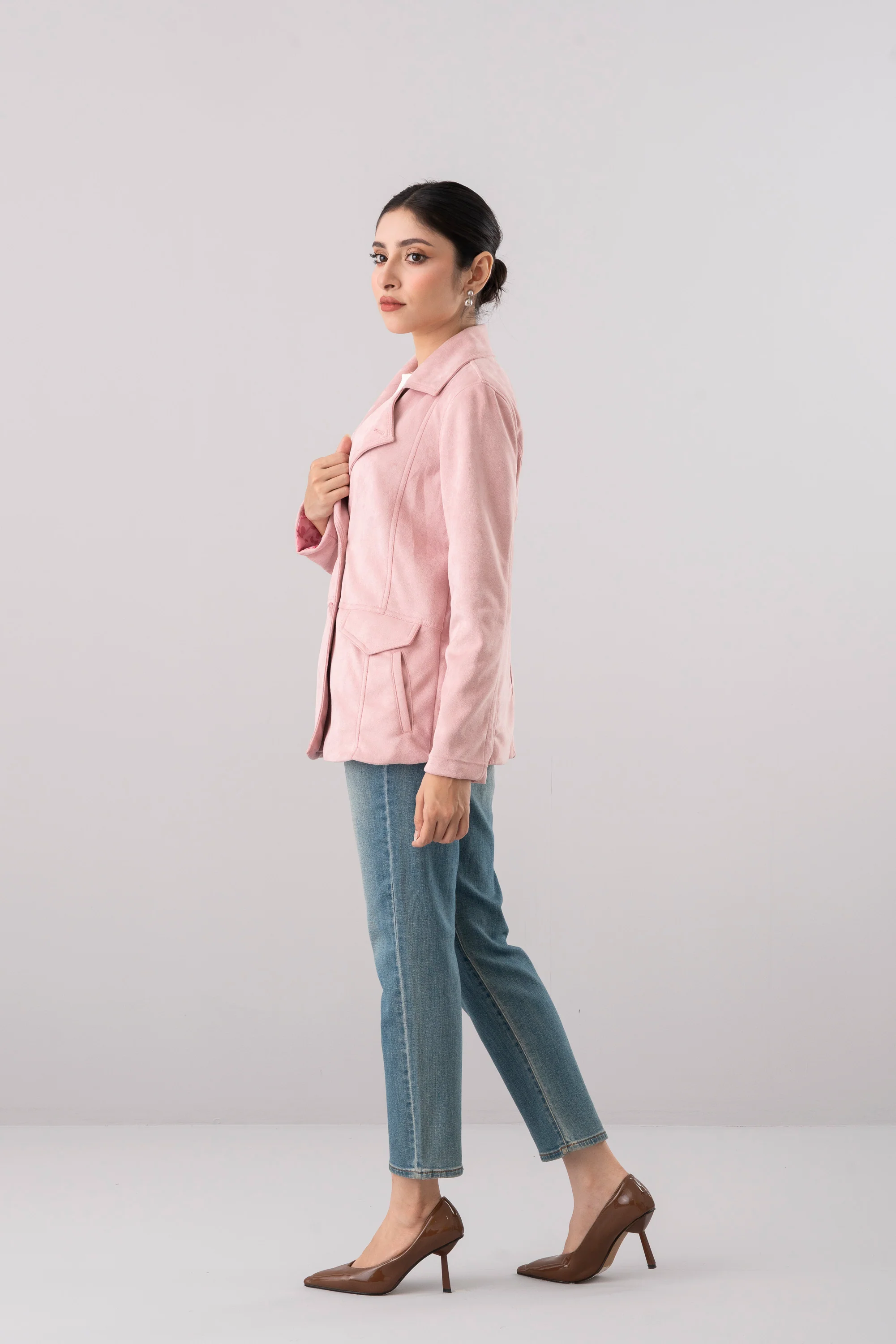 Double-Breasted Suede Jacket - Image 3
