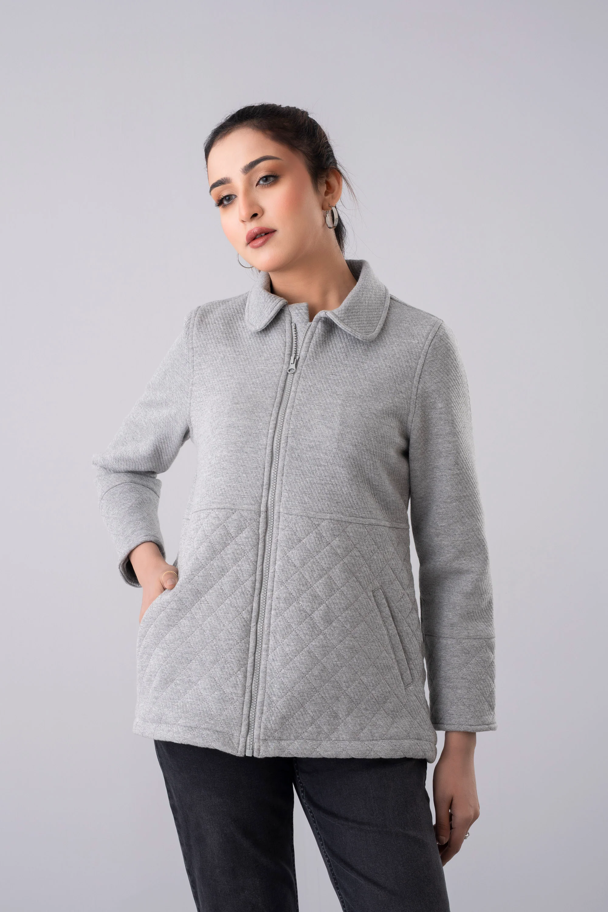 Regular Fit Mid-Length Knit Shacket - Image 2