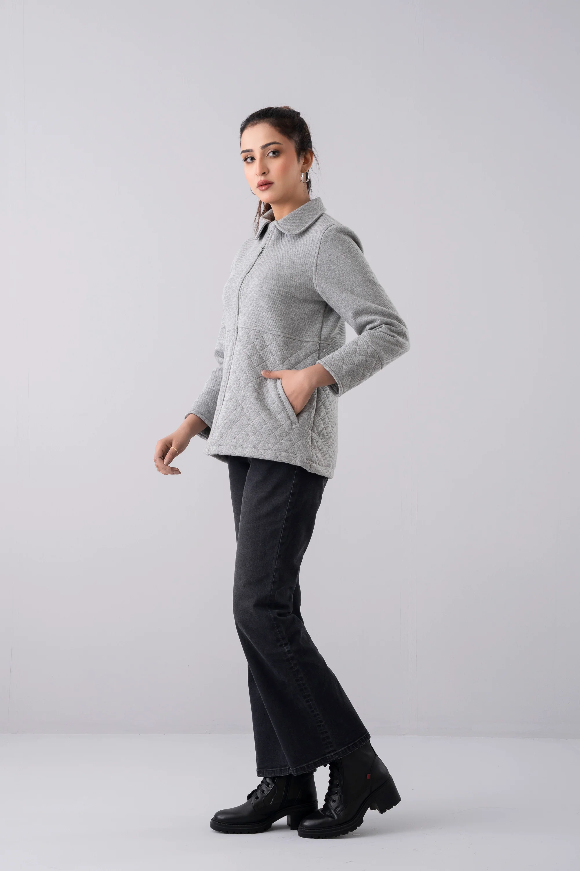 Regular Fit Mid-Length Knit Shacket - Image 3