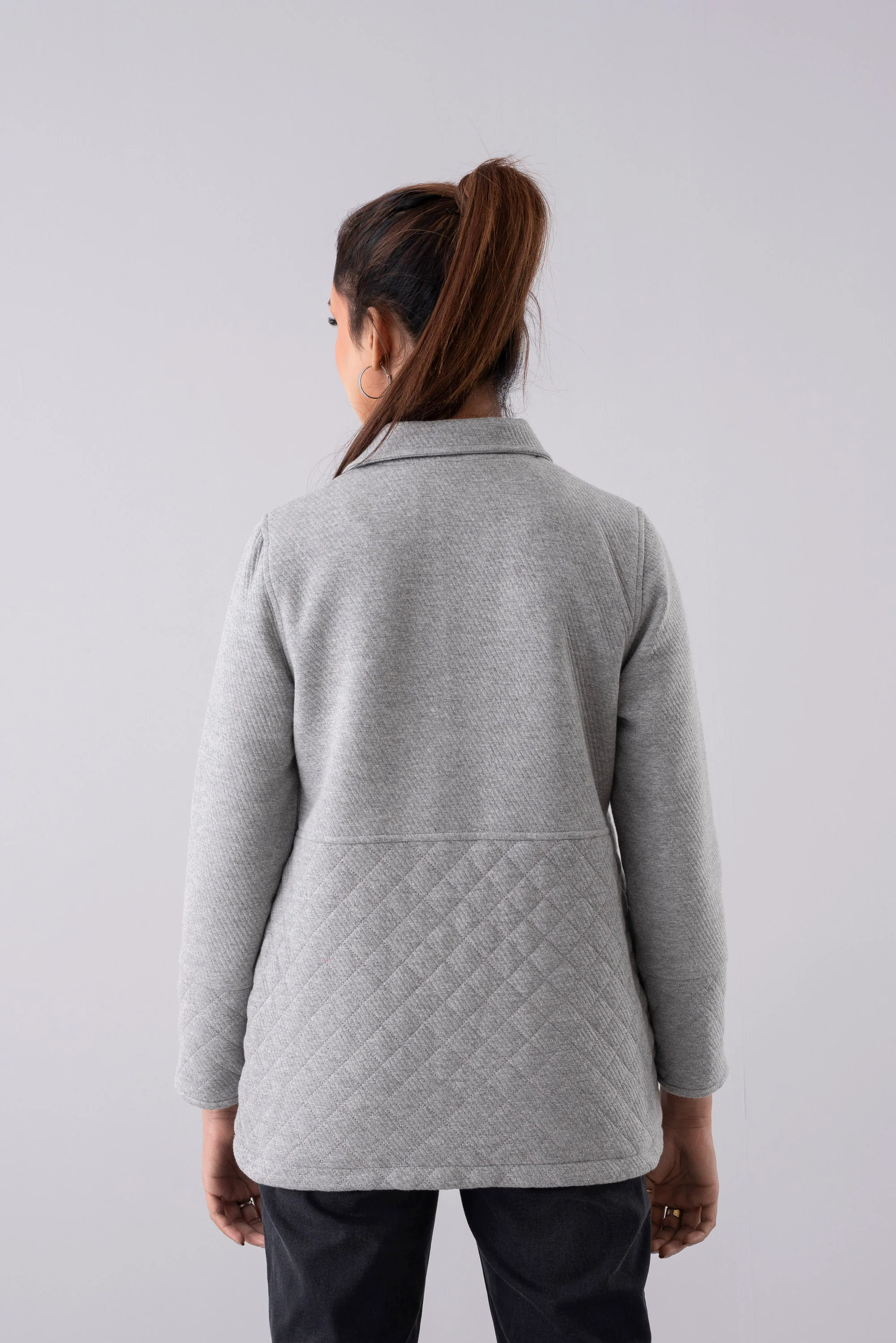 Regular Fit Mid-Length Knit Shacket - Image 4