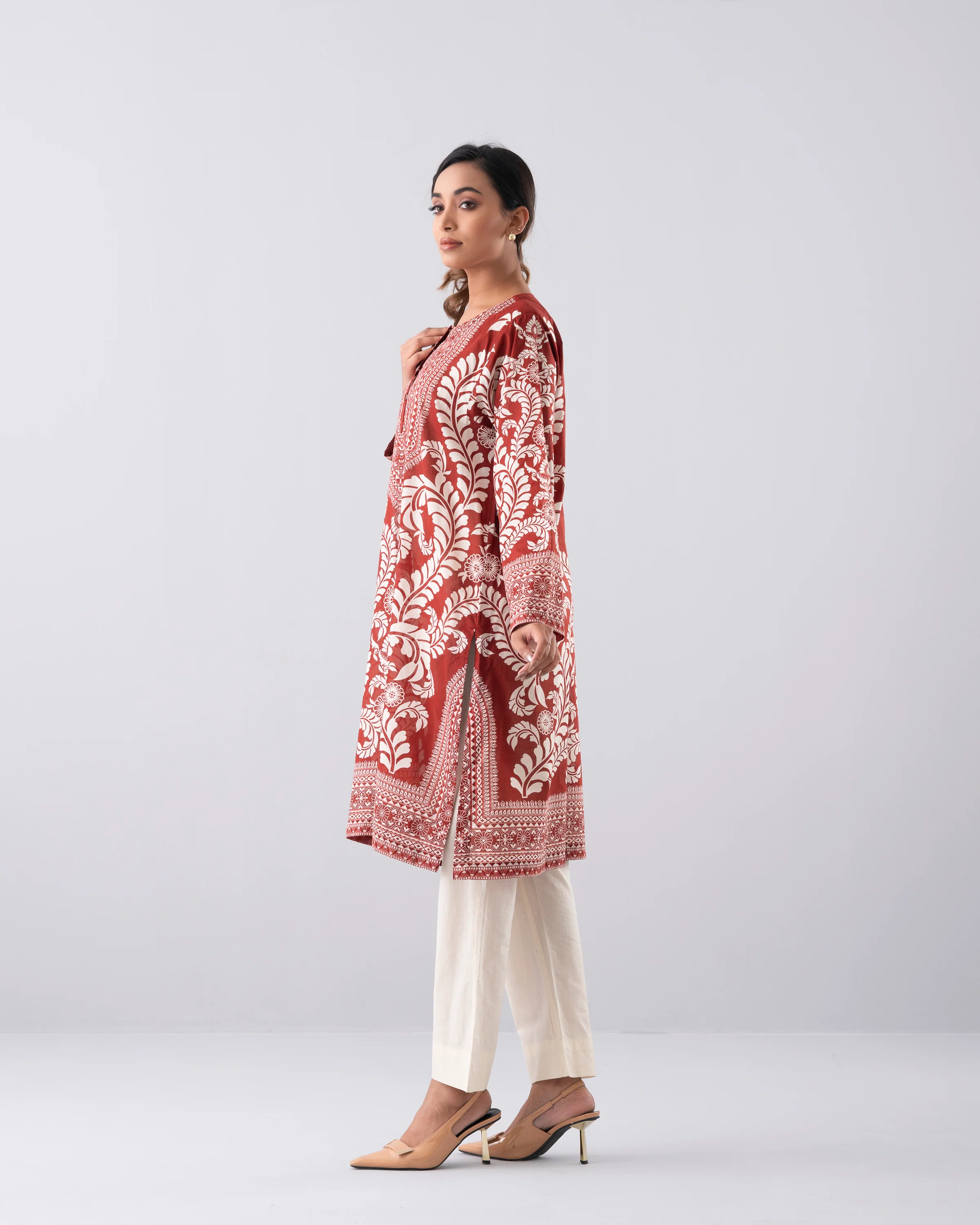 Relaxed Fit Printed One-Piece Lawn Kurta - Image 2
