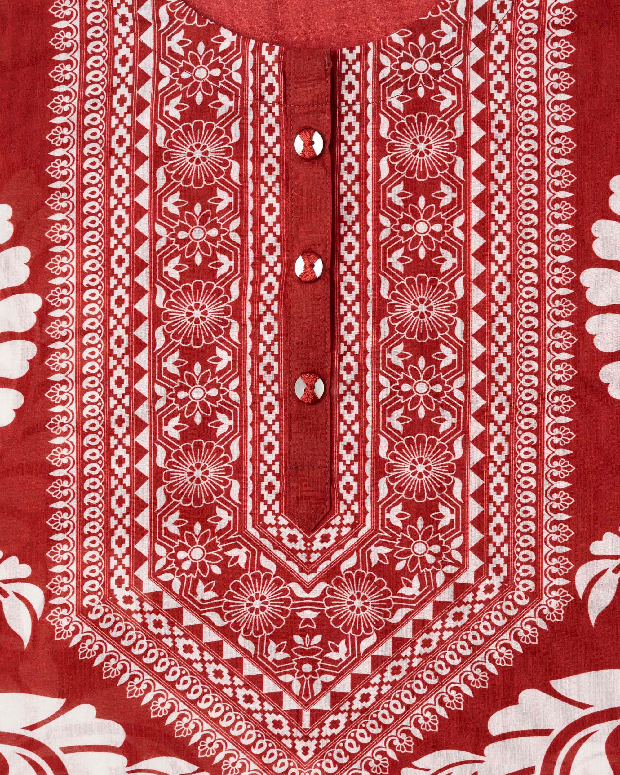 Relaxed Fit Printed One-Piece Lawn Kurta - Image 6