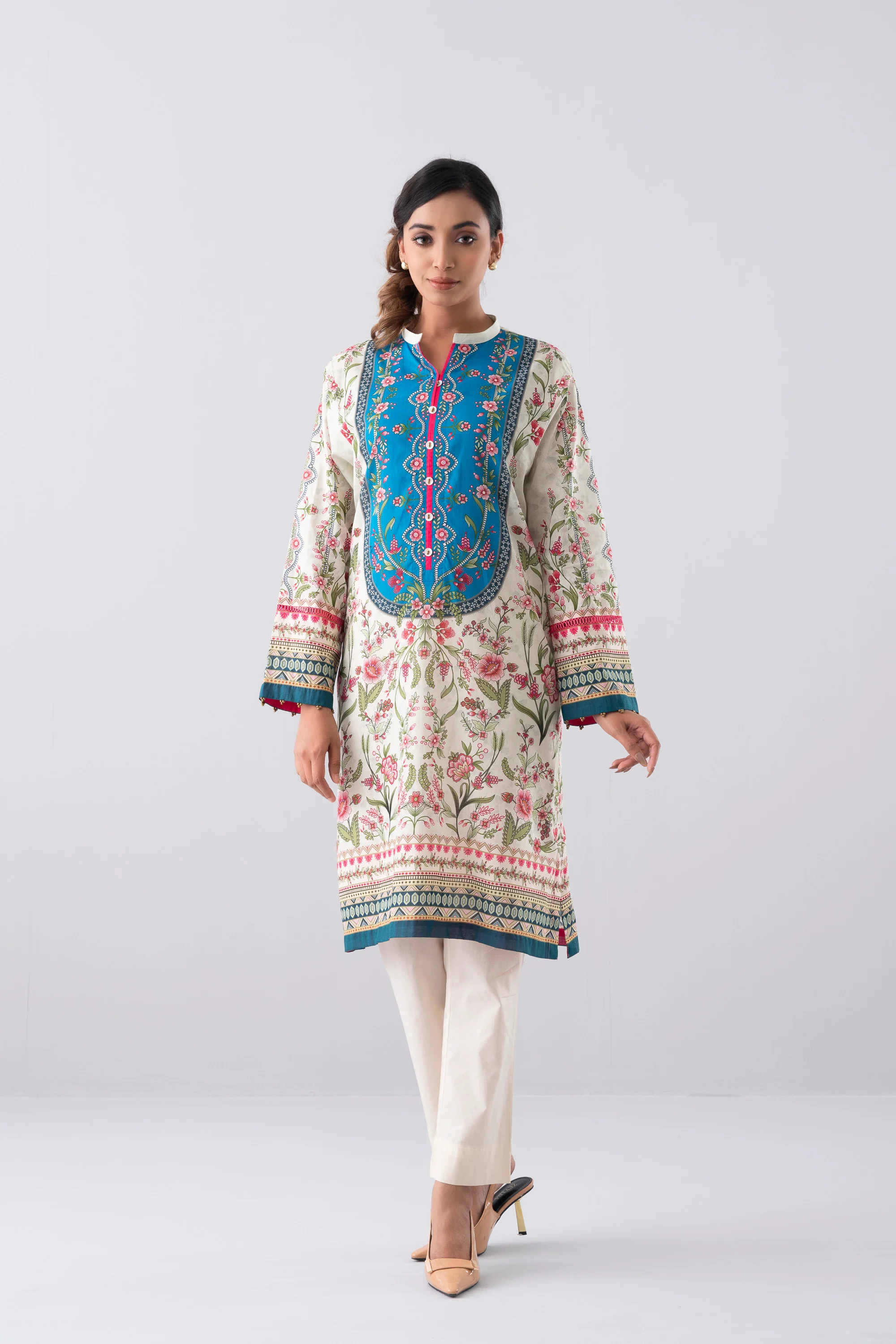 Relaxed Fit Printed Lawn Kurta