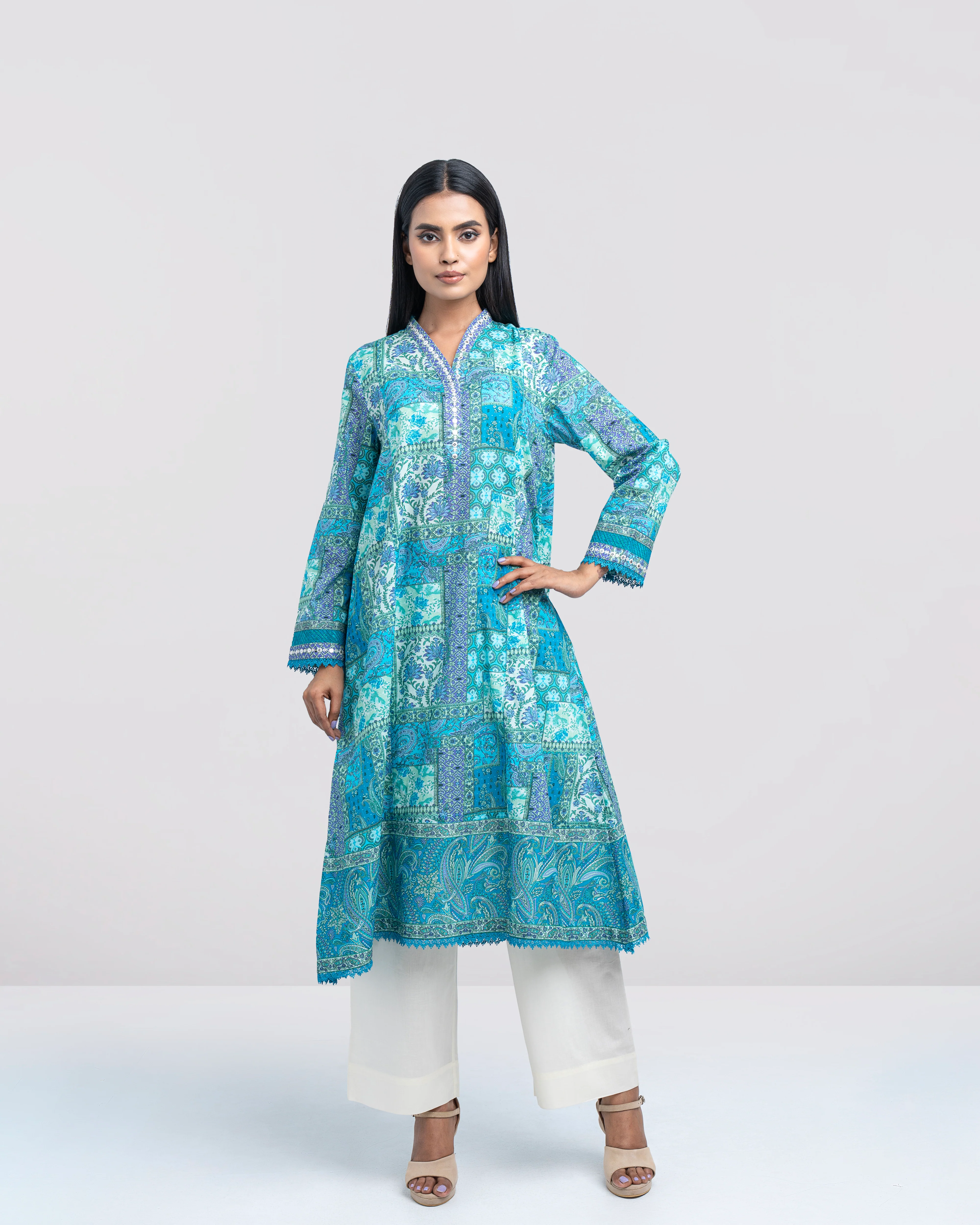 Smart Fit Digitally Printed One Piece Lawn Kurta - Image 2