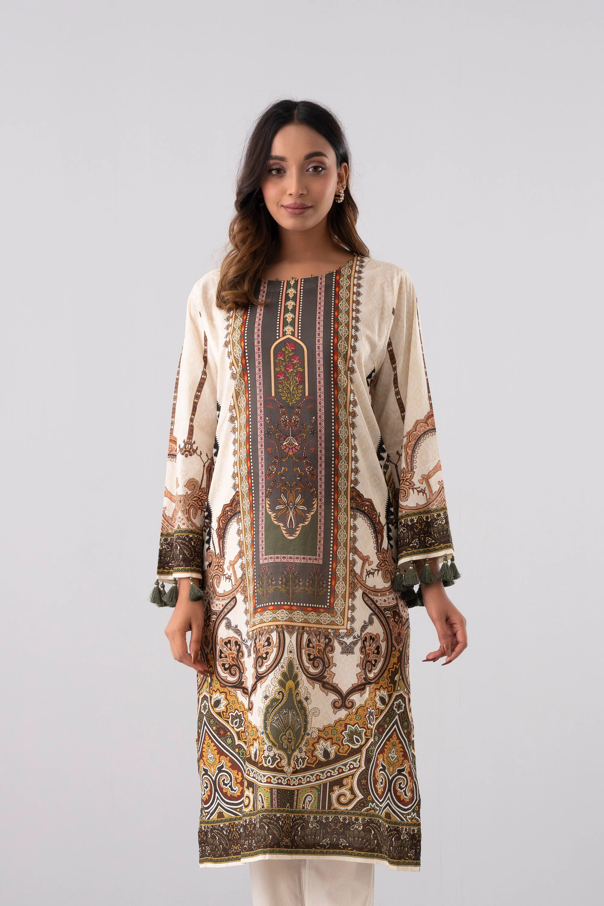 Relaxed Fit Printed Lawn Kurta - Image 9