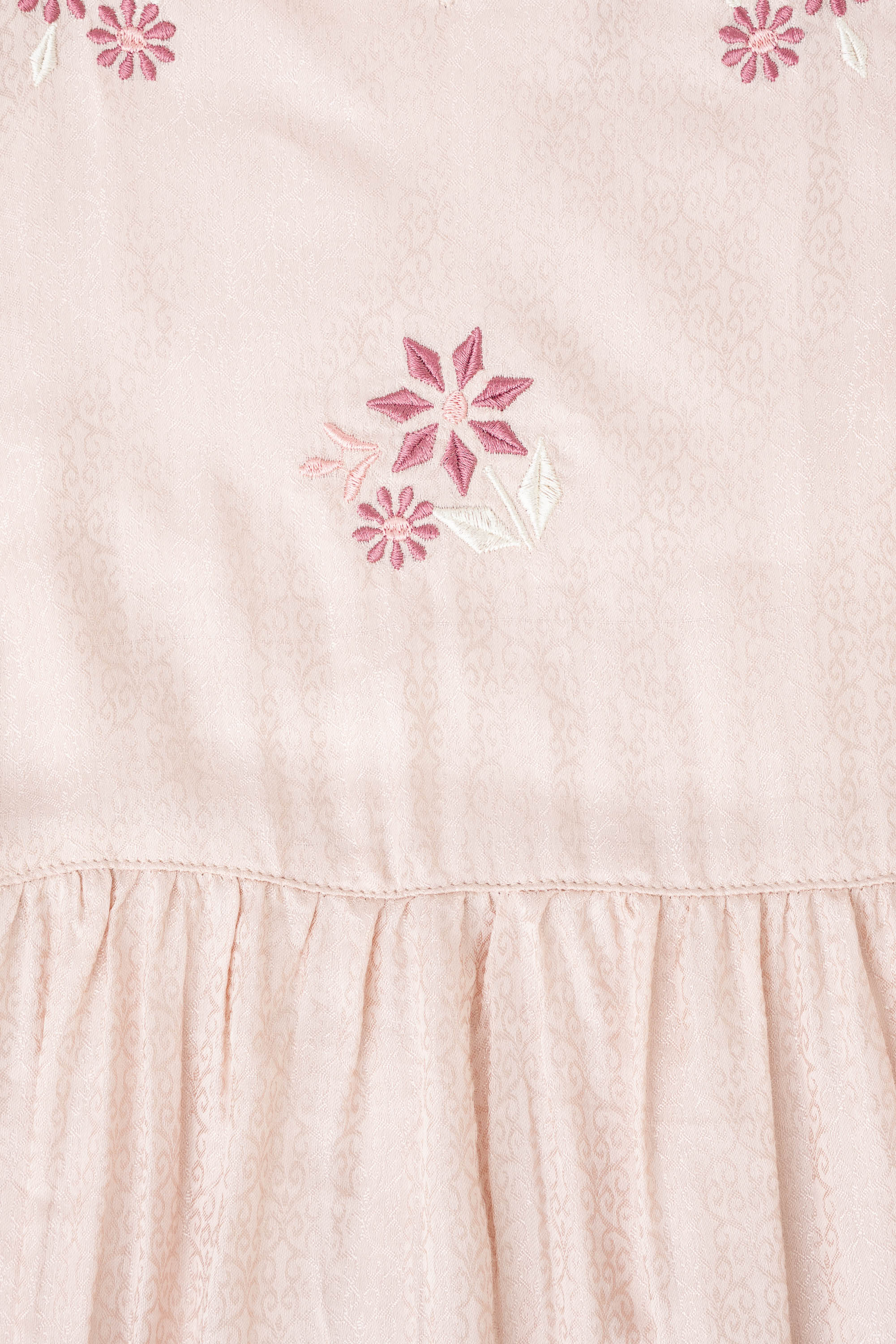 Floral Embroidered Jacquard Long Dress - Image 12