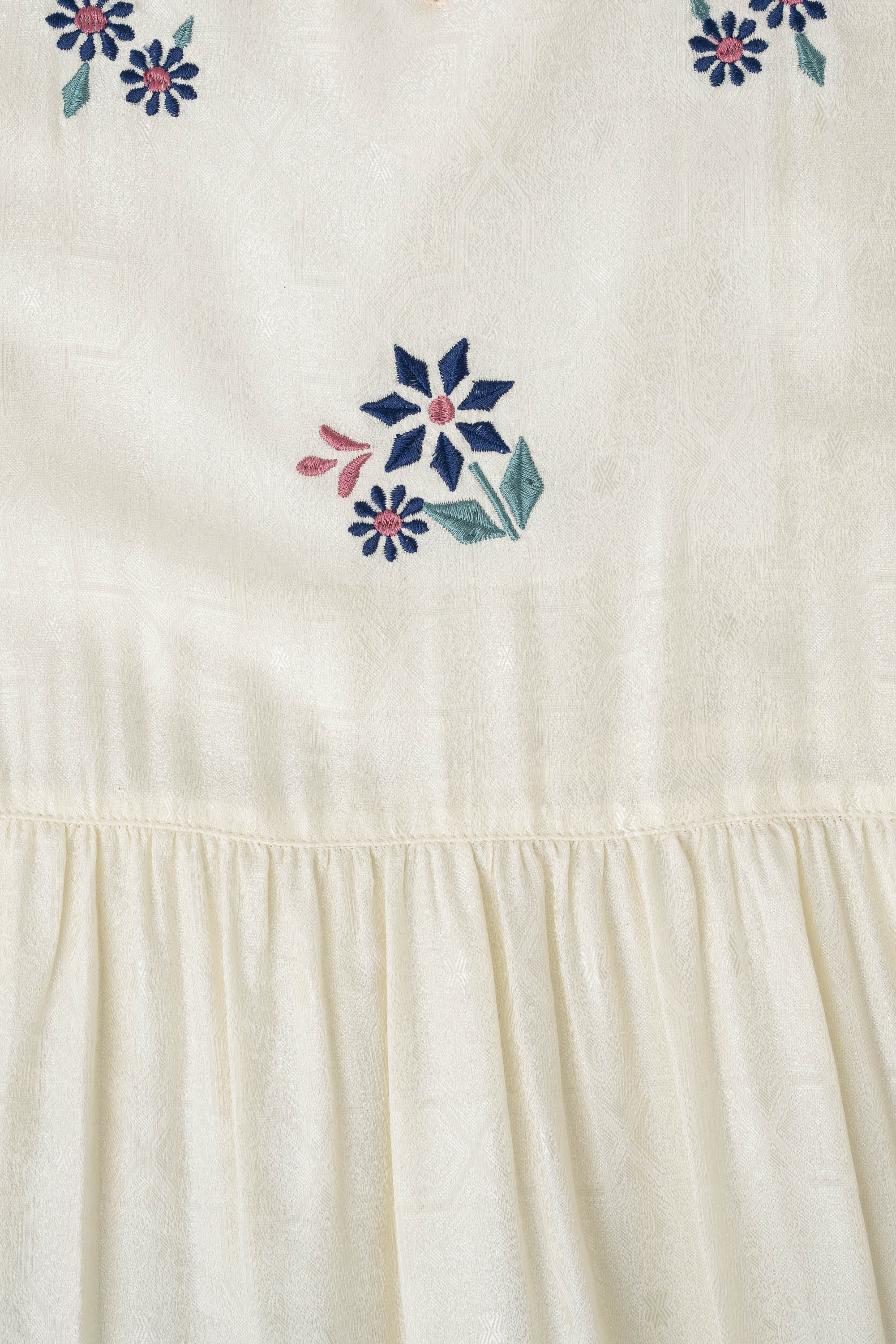 Floral Embroidered Jacquard Long Dress - Image 6