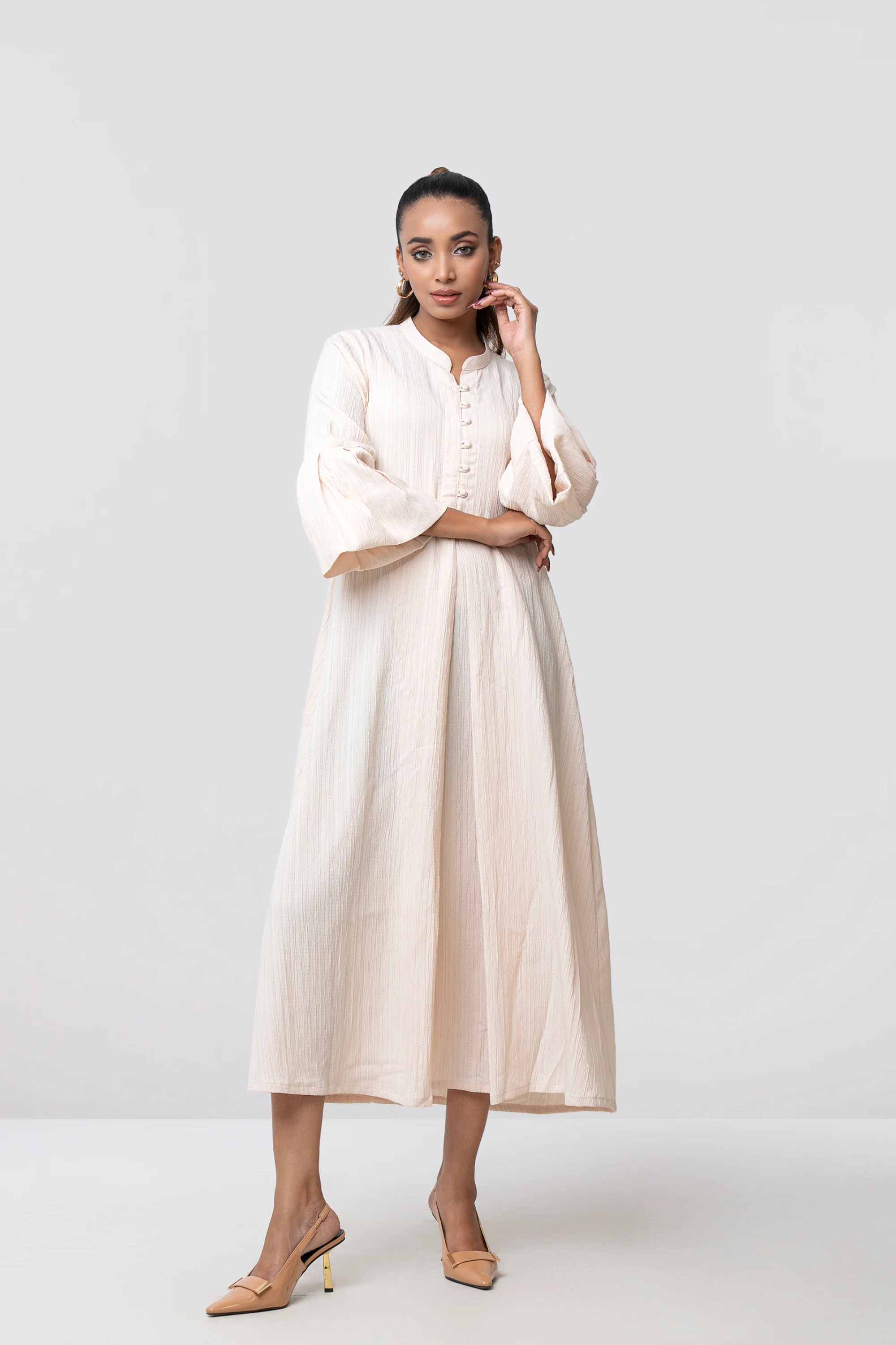 Regular Fit A-line Flare Long Dress - Image 4