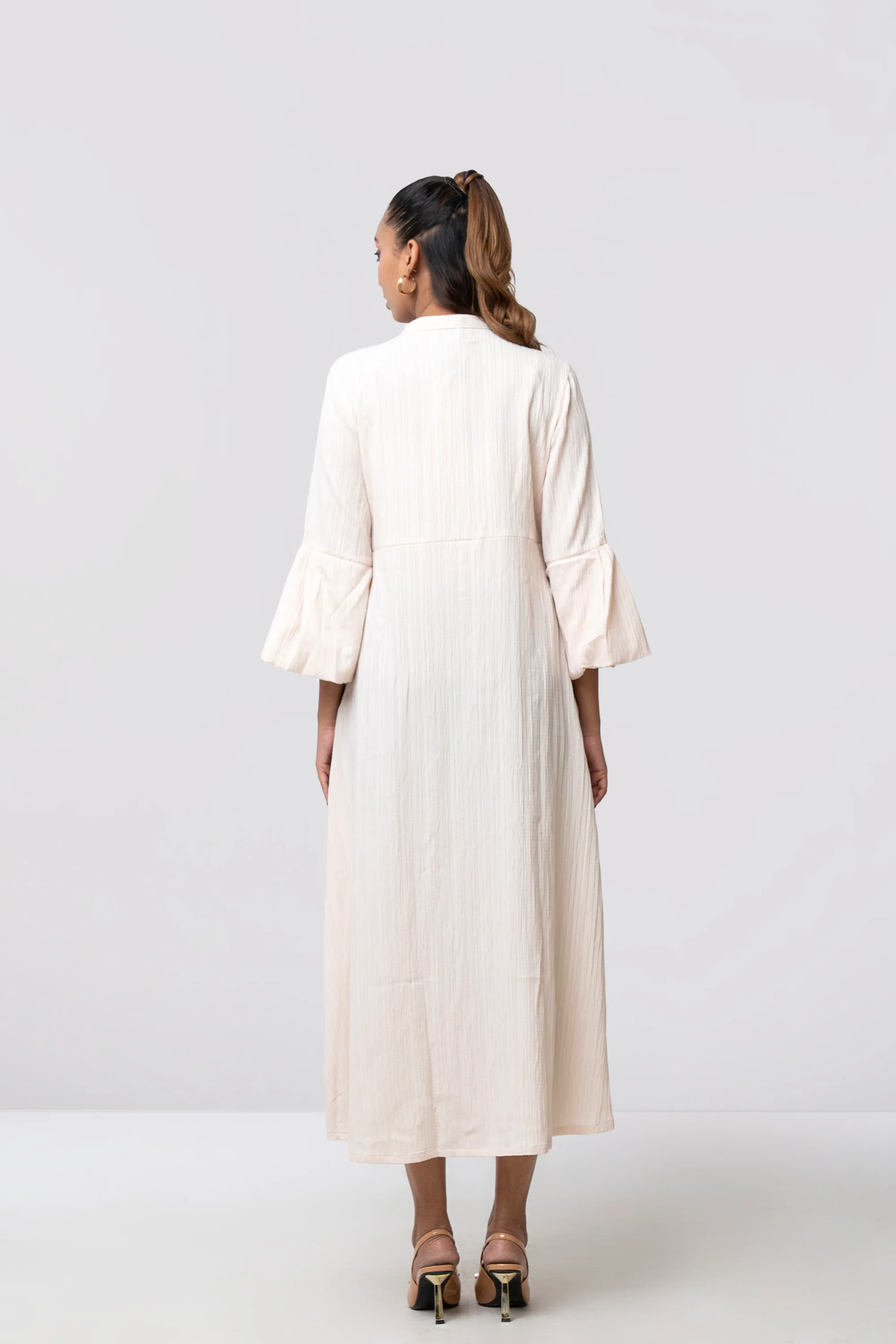 Regular Fit A-line Flare Long Dress - Image 5